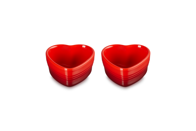 Stoneware Set of 2 Heart Ramekins