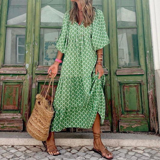 Bohemian Beauty Green Maxi Dress