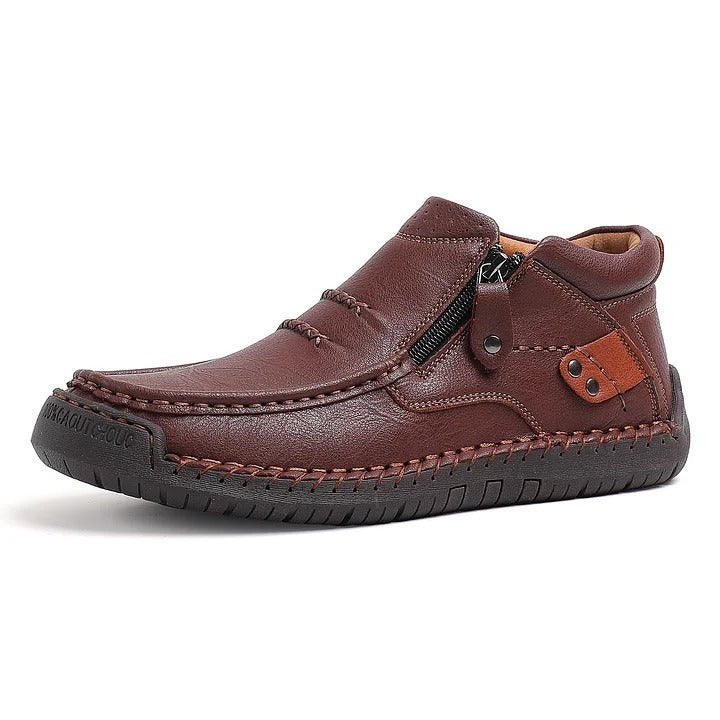 Men’s Handmade Premium Leather Slip-On Driving Boots