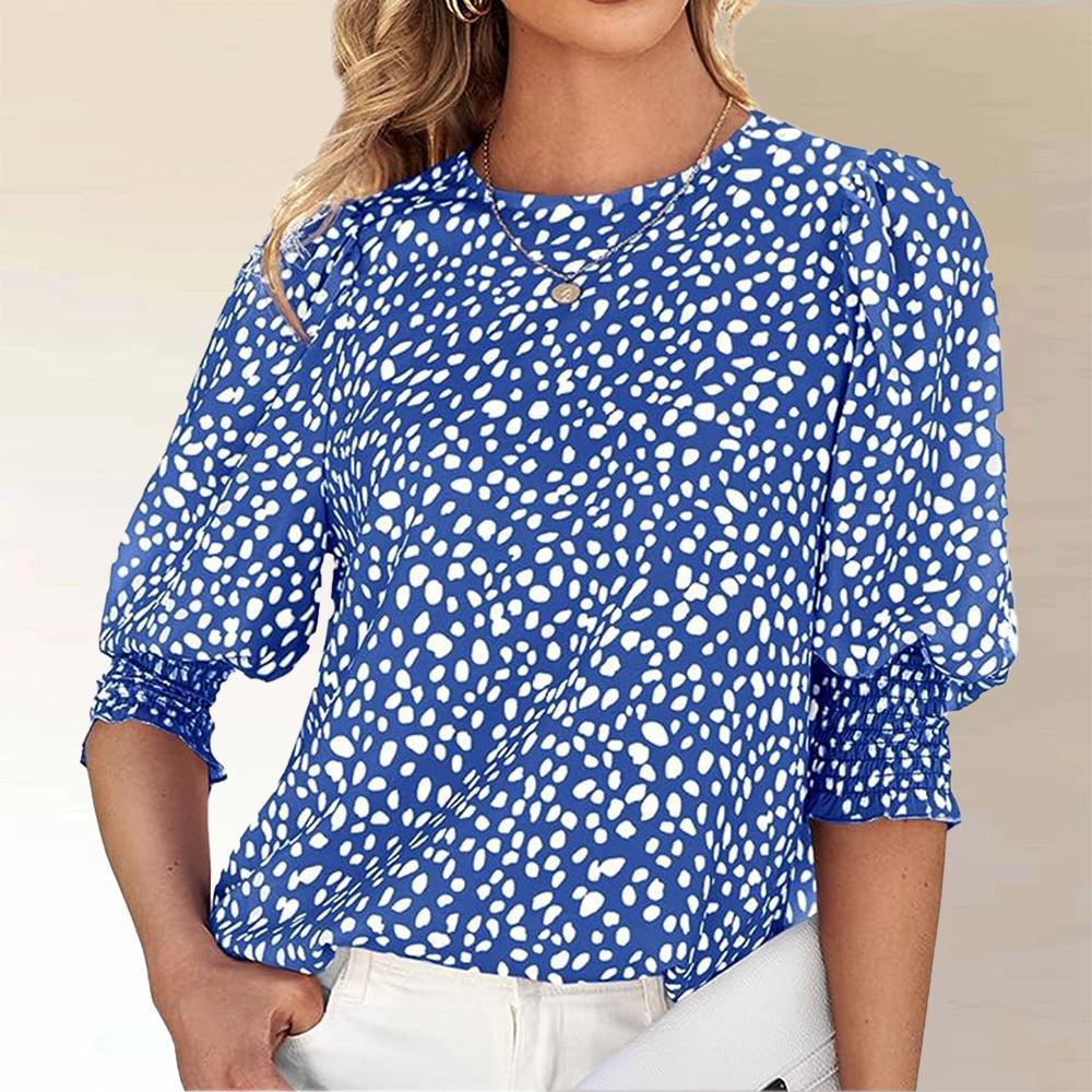 Pink Print Round Neck Top