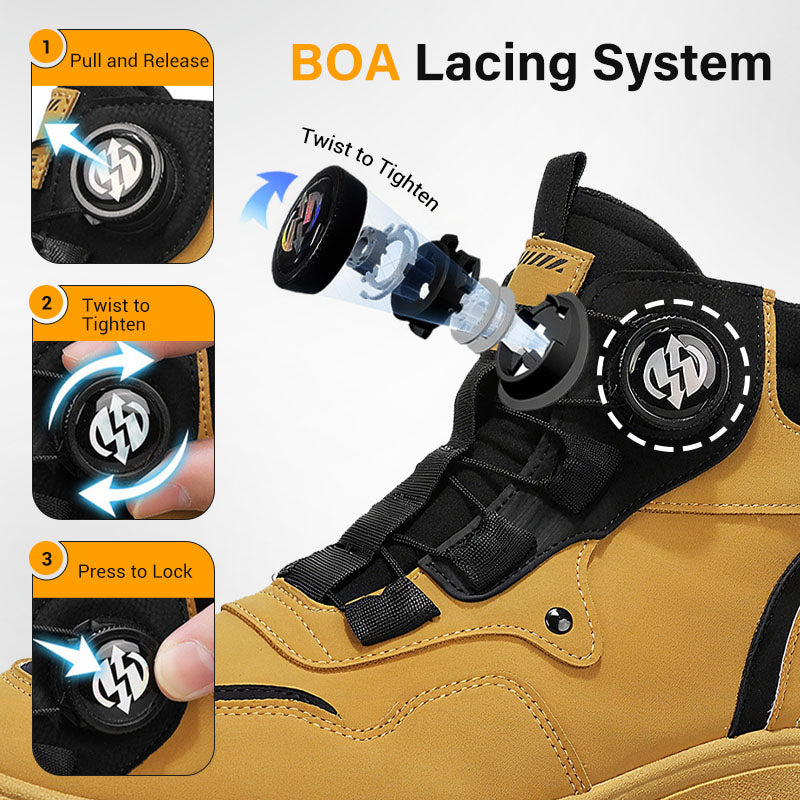 Men's outdoor swivel buckle work shoes(Waterproof, Anti-slip,Comfortable and Breathable)